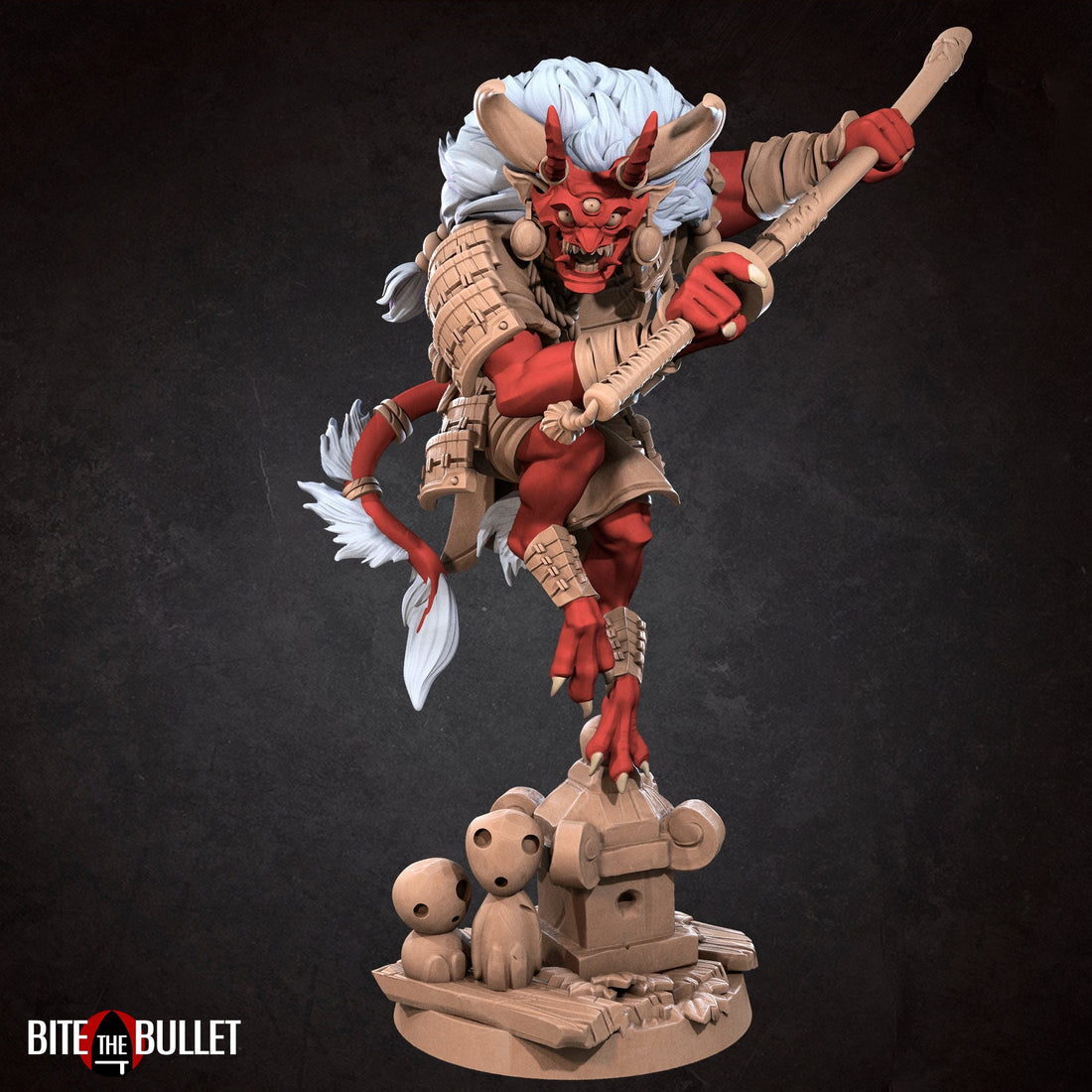 Demon Samurai Miniature | Tabletop RPG Miniature | Bite the Bullet | Roleplaying 3D Printed Fantasy Mini - 3DPrintDen