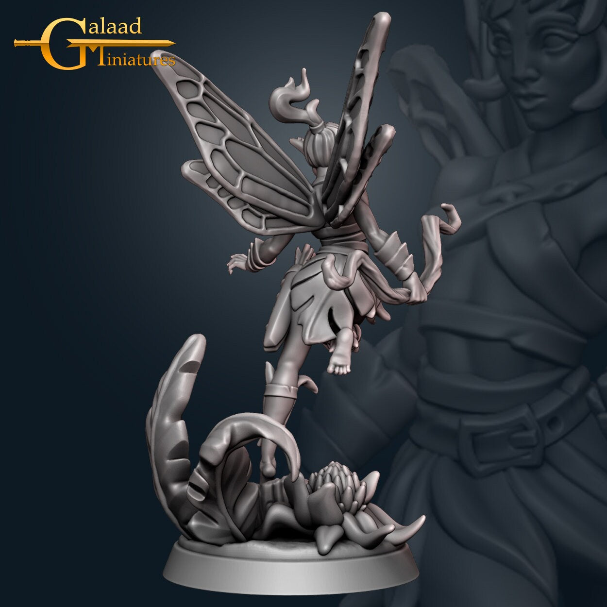 Fairy Miniature | Tabletop RPG Miniature | Galaad Miniatures | Roleplaying 3D Printed Fantasy Mini - 3DPrintDen