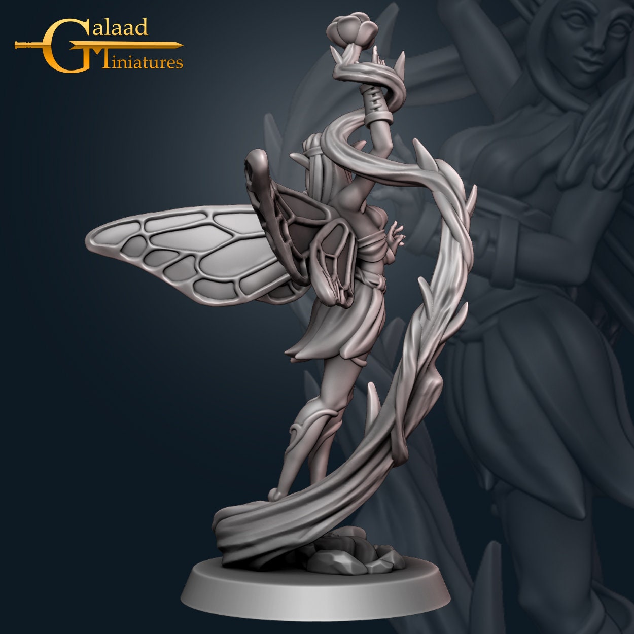 Fairy Miniature | Tabletop RPG Miniature | Galaad Miniatures | Roleplaying 3D Printed Fantasy Mini - 3DPrintDen