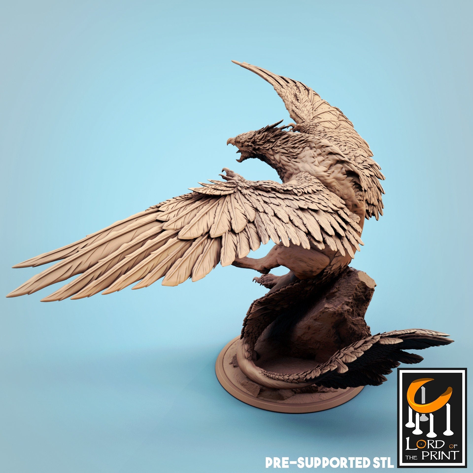 Gryphon Miniature | Tabletop RPG Miniature | Rescale Miniature | Roleplaying 3D Printed Fantasy Mini - 3DPrintDen