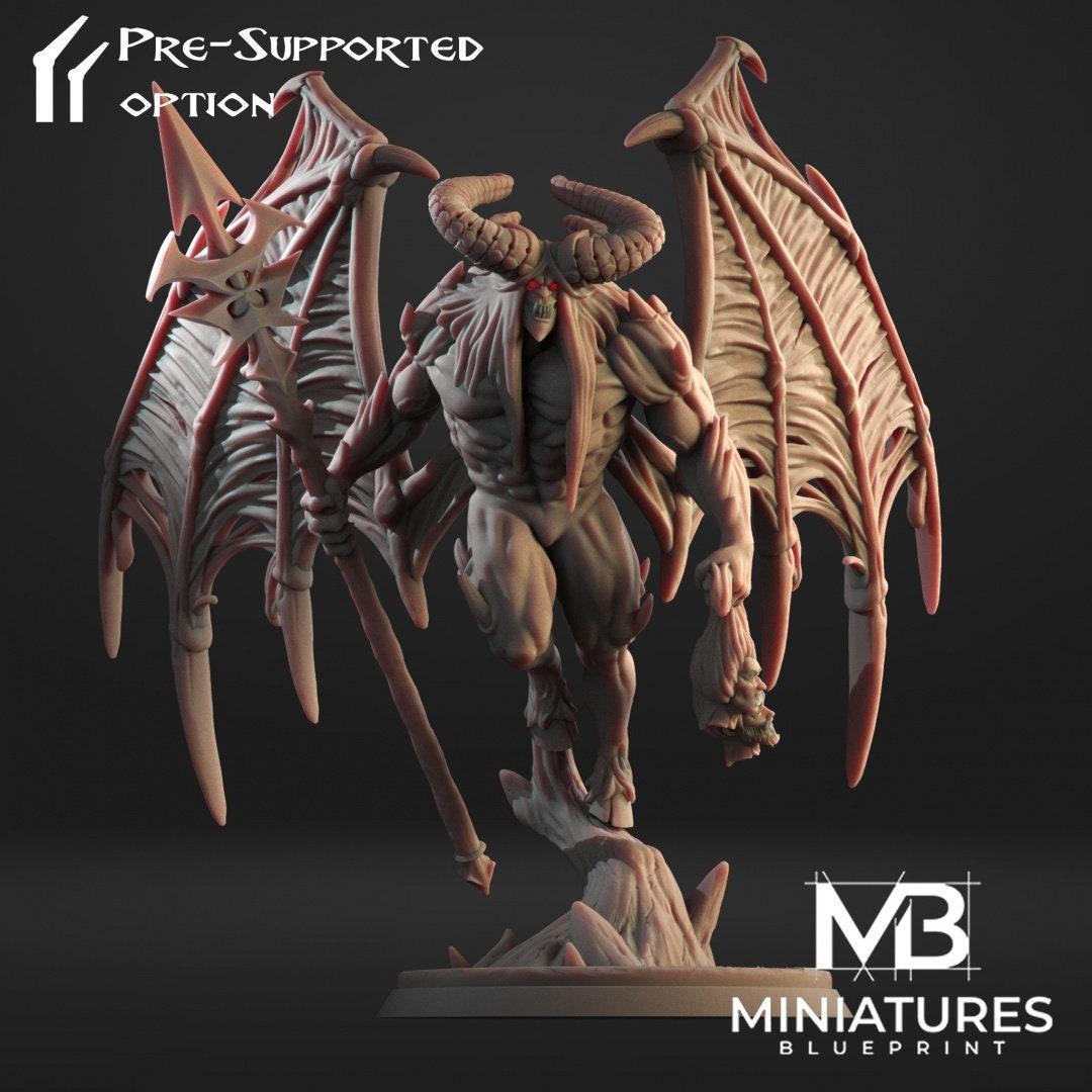 Prince of Wrath Miniature, Bazeroth | Tabletop RPG Miniature | Miniatures Blueprint | Roleplaying 3D Printed Fantasy Mini - 3DPrintDen