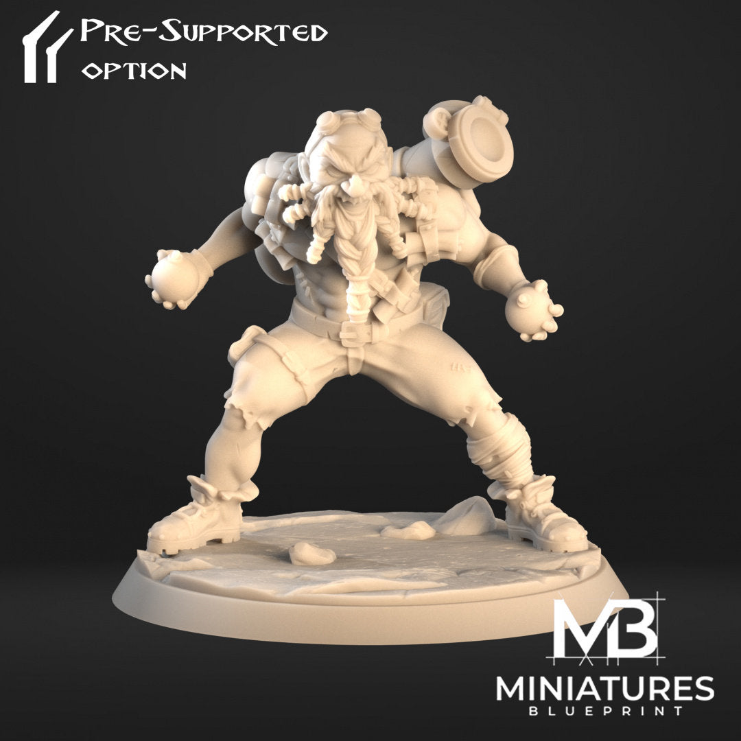 Dwarf Bomber Miniature | Tabletop RPG Miniature | Miniatures Blueprint | Roleplaying 3D Printed Fantasy Mini - 3DPrintDen