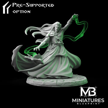 Sorcerer Miniature, Zindam | Tabletop RPG Miniature | Miniatures Blueprint | Roleplaying 3D Printed Fantasy Mini - 3DPrintDen