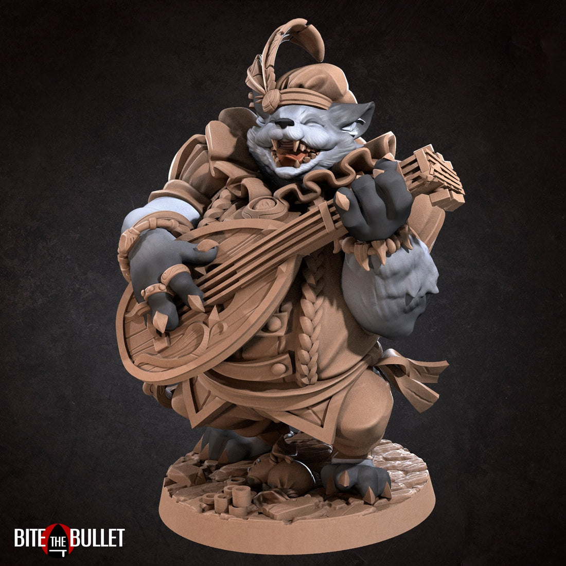 Foxfolk Bard Miniature | Tabletop RPG Miniature | Bite the Bullet | Roleplaying 3D Printed Fantasy Mini - 3DPrintDen