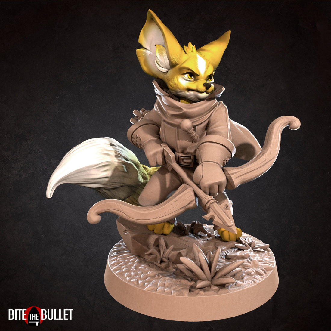 Foxfolk Hunter Miniature | Tabletop RPG Miniature | Bite the Bullet | Roleplaying 3D Printed Fantasy Mini - 3DPrintDen