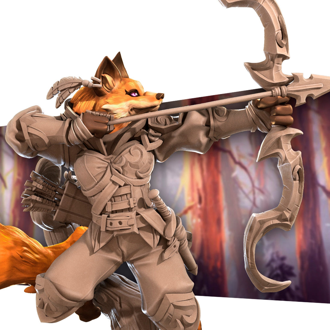 Foxfolk Ranger Miniature | Tabletop RPG Miniature | Bite the Bullet | Roleplaying 3D Printed Fantasy Mini - 3DPrintDen