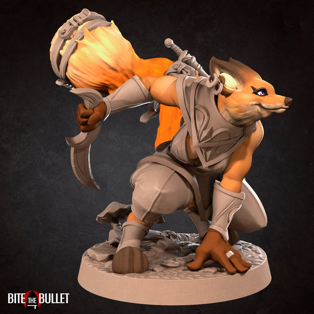 Foxfolk Rogue Miniature | Tabletop RPG Miniature | Bite the Bullet | Roleplaying 3D Printed Fantasy Mini - 3DPrintDen