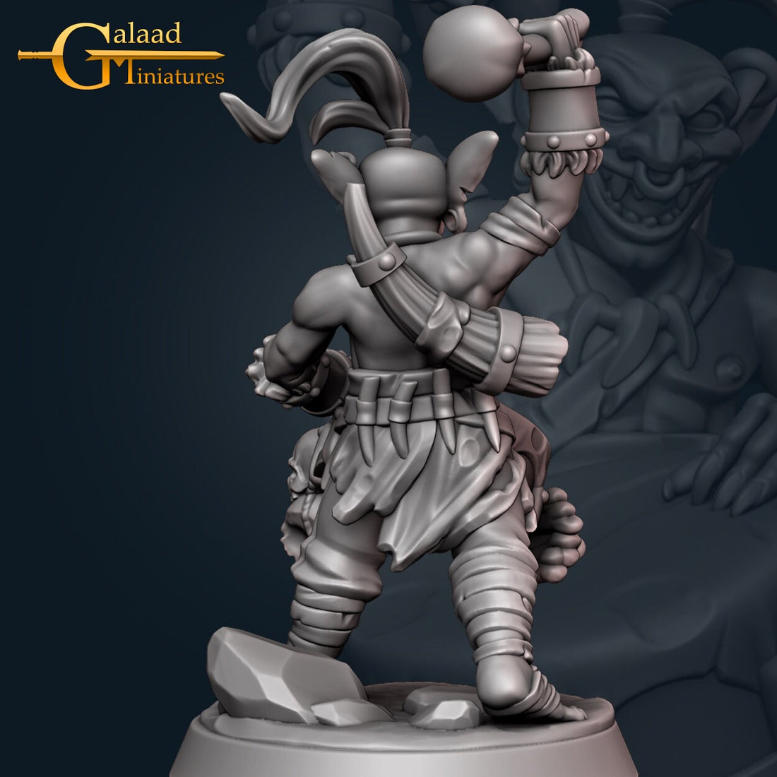 Goblin Drummer Miniature | Tabletop RPG Miniature | Galaad Miniatures | Roleplaying 3D Printed Fantasy Mini - 3DPrintDen