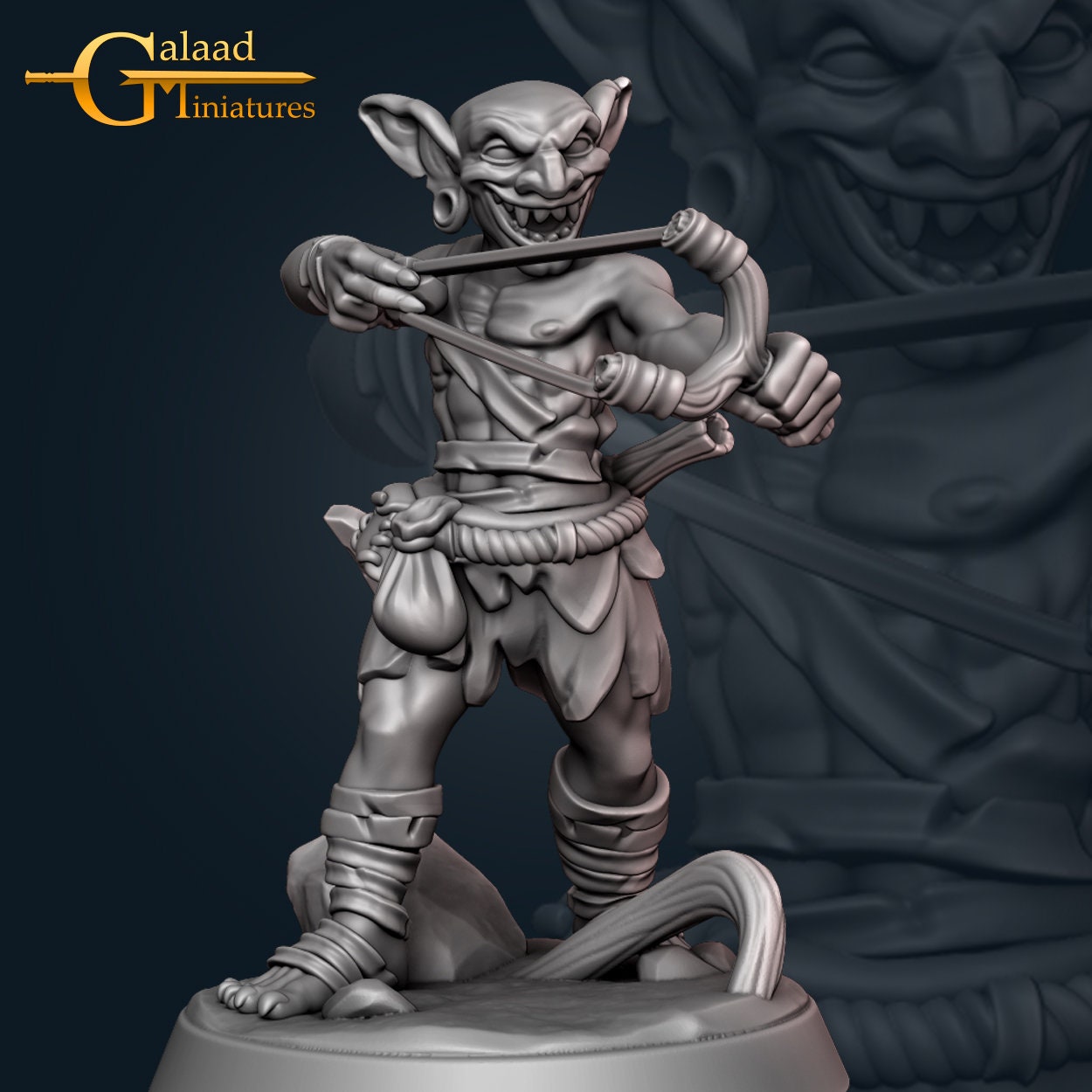 Goblin Fighter Miniature | Tabletop RPG Miniature | Galaad Miniatures | Roleplaying 3D Printed Fantasy Mini - 3DPrintDen