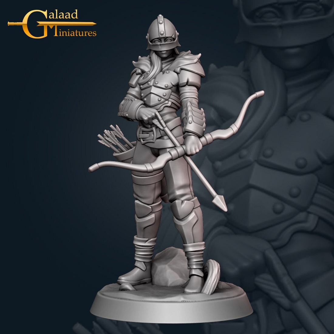 Female Mercenary Miniature | Tabletop RPG Miniature | Galaad Miniatures | Roleplaying 3D Printed Fantasy Mini - 3DPrintDen