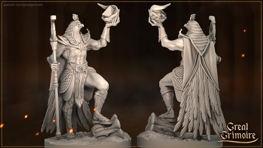 Ra Miniature | Tabletop RPG Miniature | Great Grimoire | Roleplaying 3D Printed Fantasy Mini - 3DPrintDen