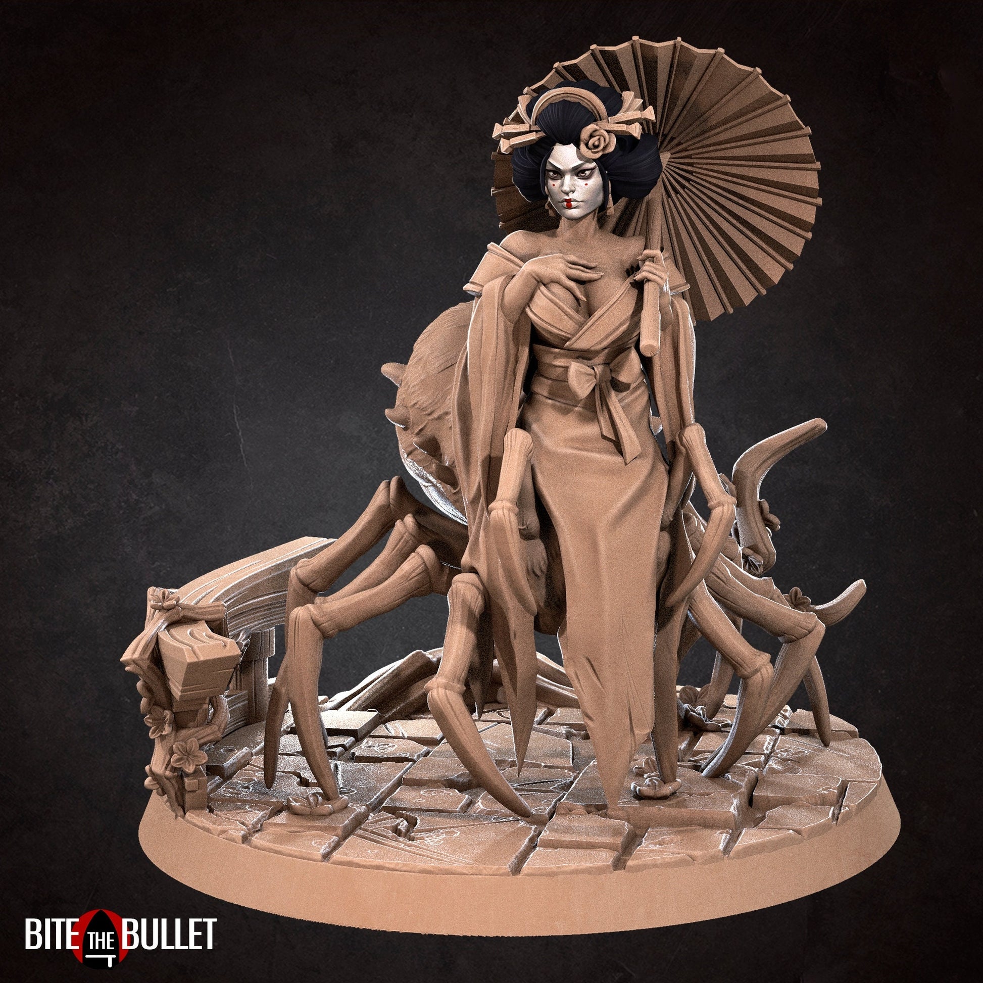 Geisha Miniature | Tabletop RPG Miniature | Bite the Bullet | Roleplaying 3D Printed Fantasy Mini - 3DPrintDen