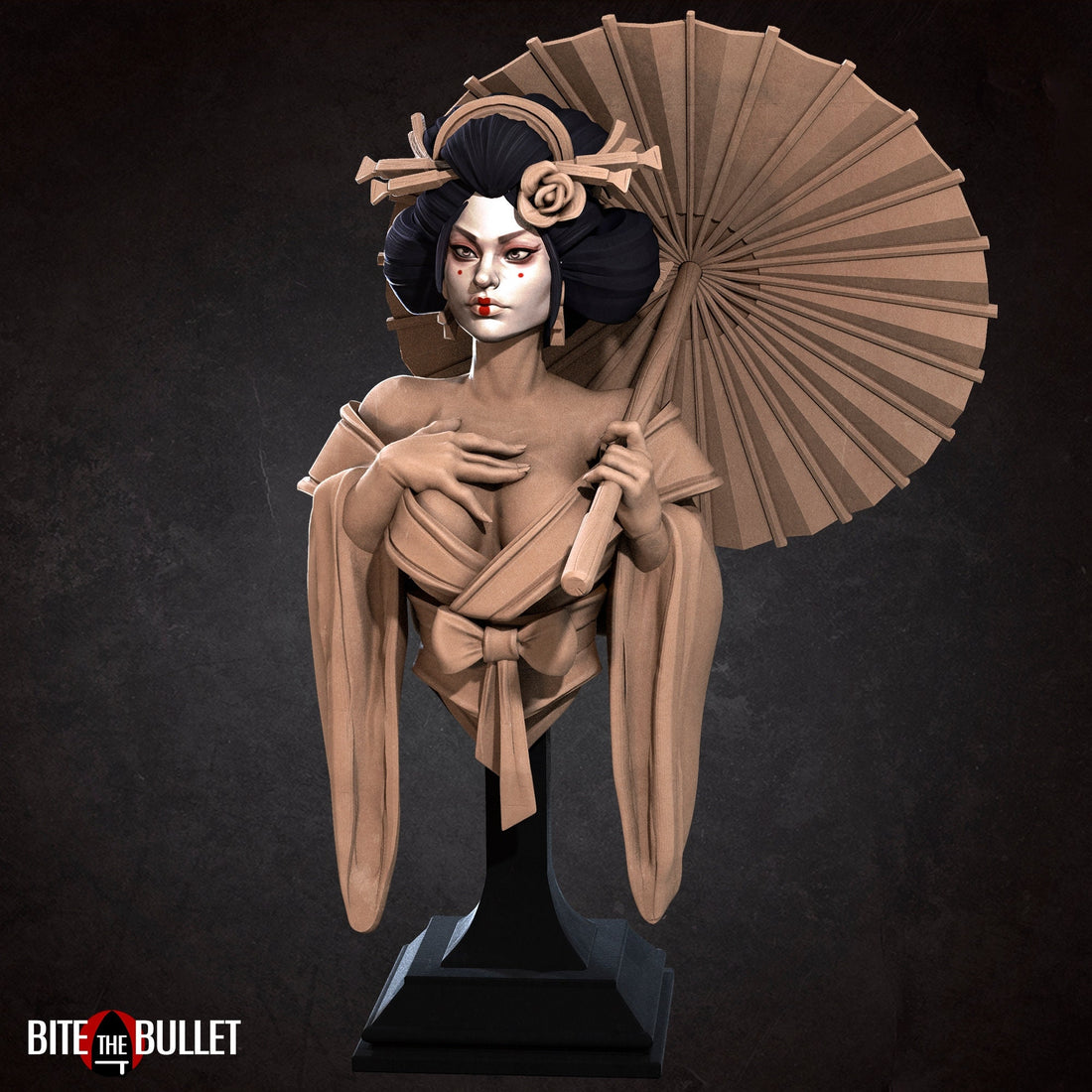 Geisha Bust | Tabletop RPG Miniature | Bite the Bullet | Roleplaying 3D Printed Fantasy Mini - 3DPrintDen