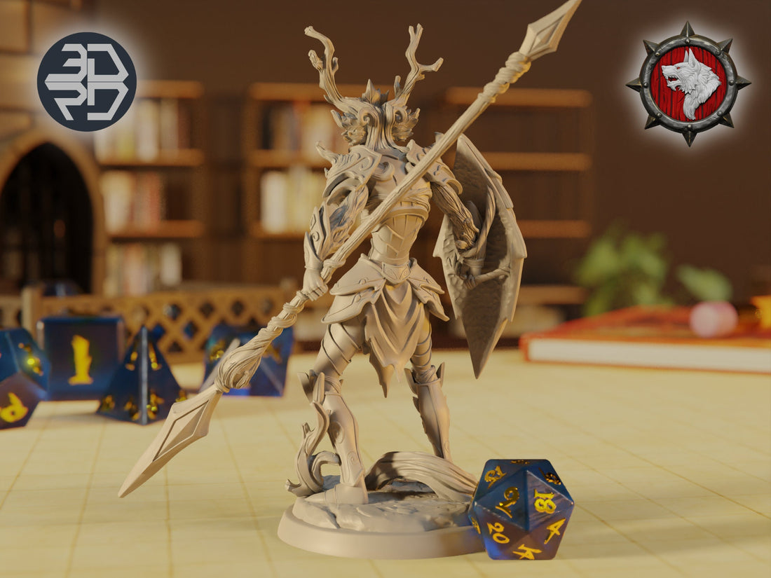 Dendroid Forest Warrior Miniature | Tabletop RPG Miniature | White Werewolf Tavern | Roleplaying 3D Printed Fantasy Mini - 3DPrintDen