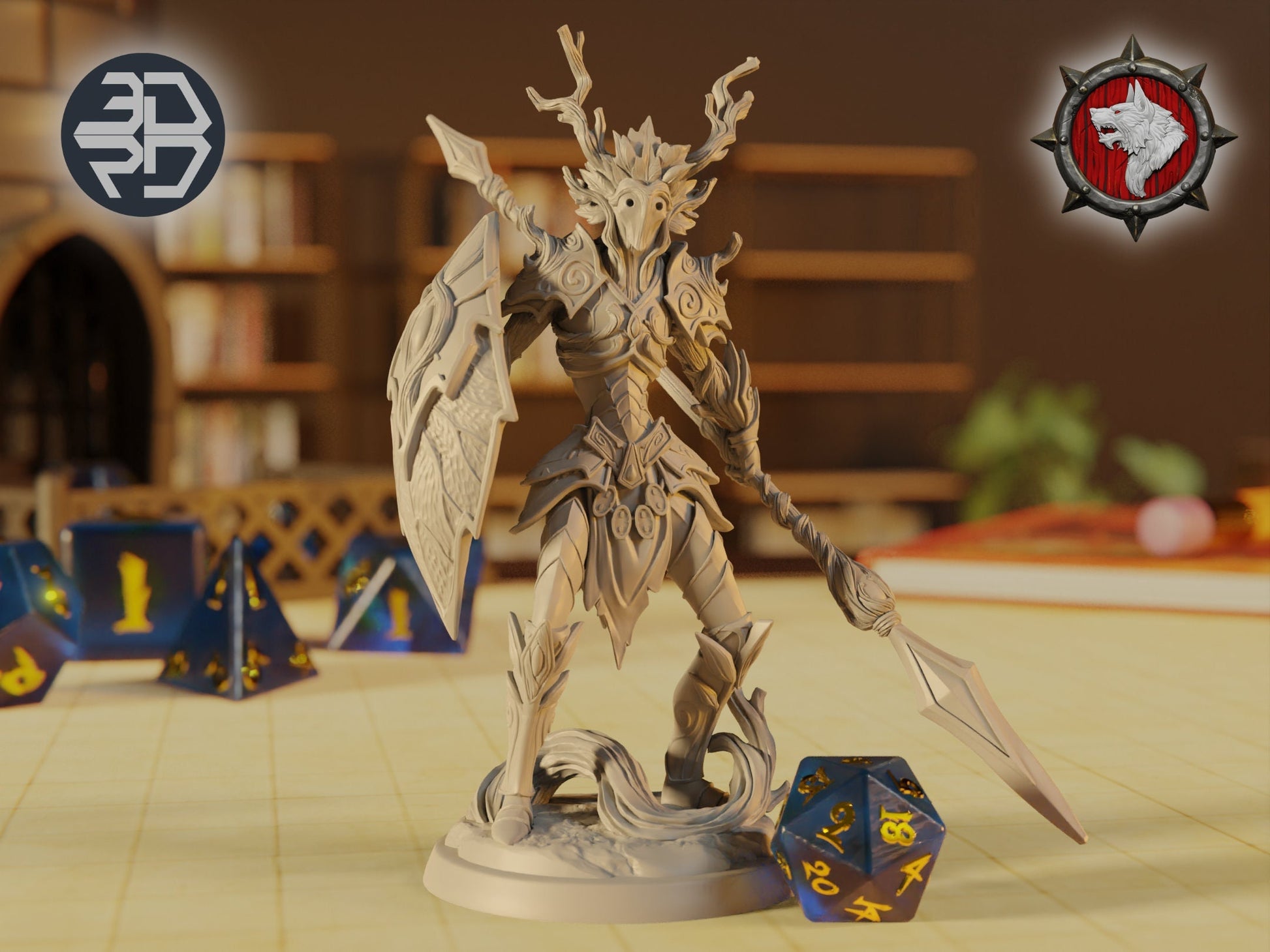 Dendroid Forest Warrior Miniature | Tabletop RPG Miniature | White Werewolf Tavern | Roleplaying 3D Printed Fantasy Mini - 3DPrintDen