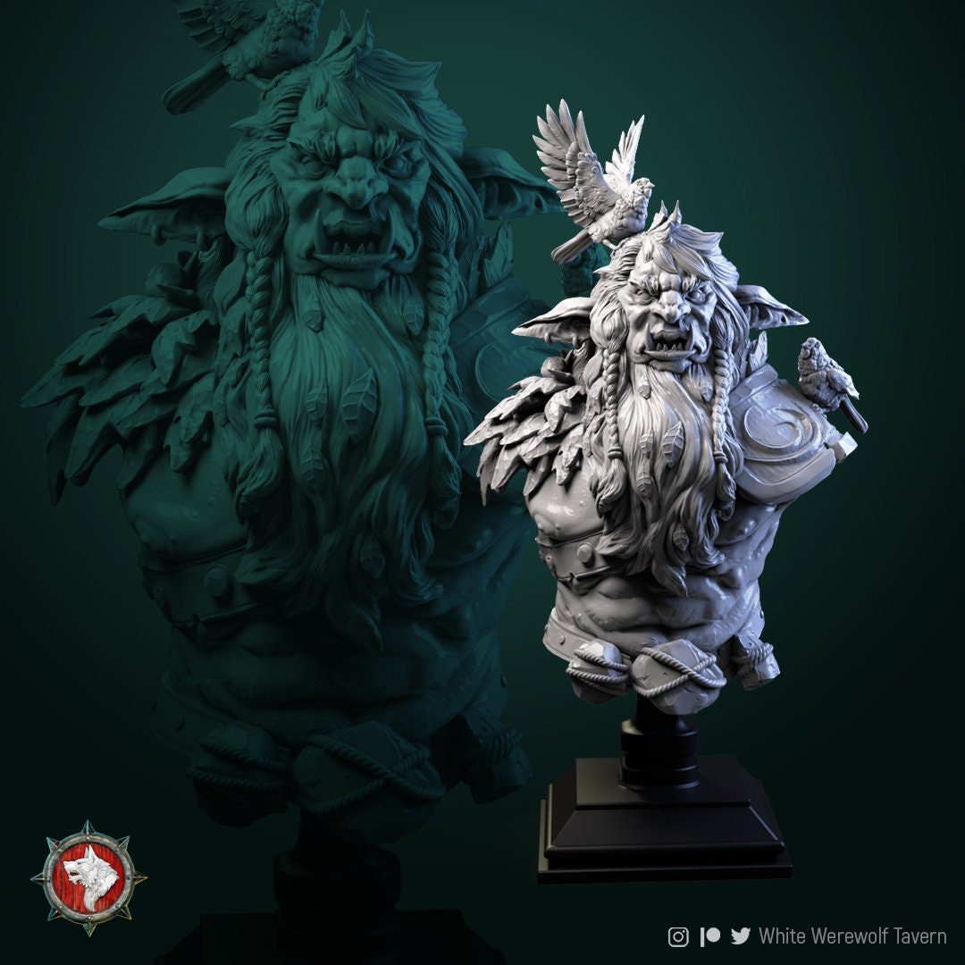 Leshy Bust | Tabletop RPG Miniature | White Werewolf Tavern | Roleplaying 3D Printed Fantasy Mini - 3DPrintDen