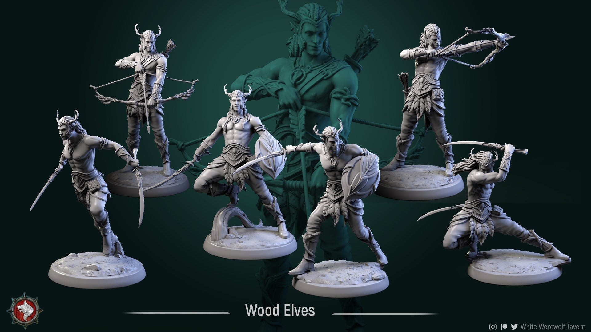 Wood Elf Miniature | Tabletop RPG Miniature | White Werewolf Tavern | Roleplaying 3D Printed Fantasy Mini - 3DPrintDen