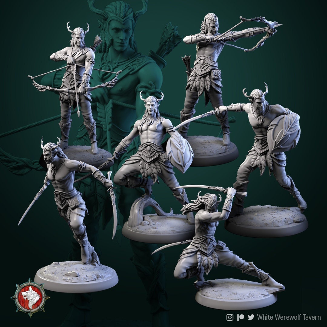 Wood Elf Miniature | Tabletop RPG Miniature | White Werewolf Tavern | Roleplaying 3D Printed Fantasy Mini - 3DPrintDen