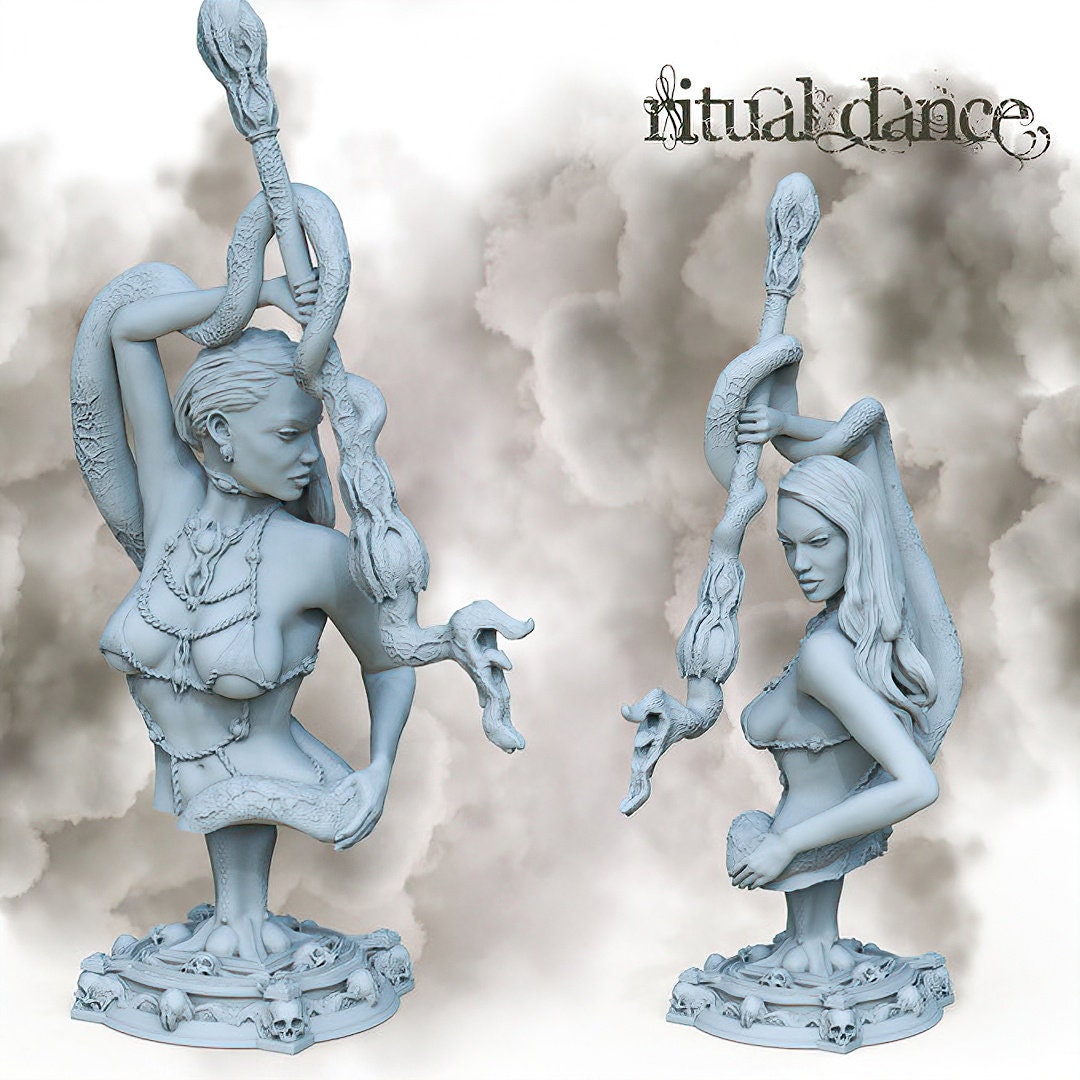 Ritual Dance Bust | Tabletop RPG Miniature | Printomancer | Bust | Roleplaying 3D Printed Fantasy Mini - 3DPrintDen