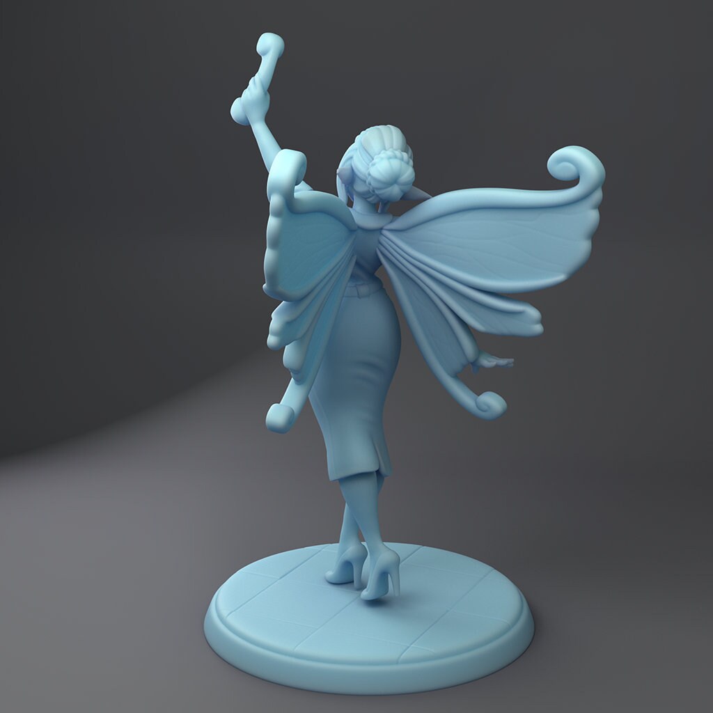 Fairy Secretary Miniature | Twin Goddess Miniatures | Tabletop RPG Miniature | Roleplaying 3D Printed Fantasy Mini - 3DPrintDen