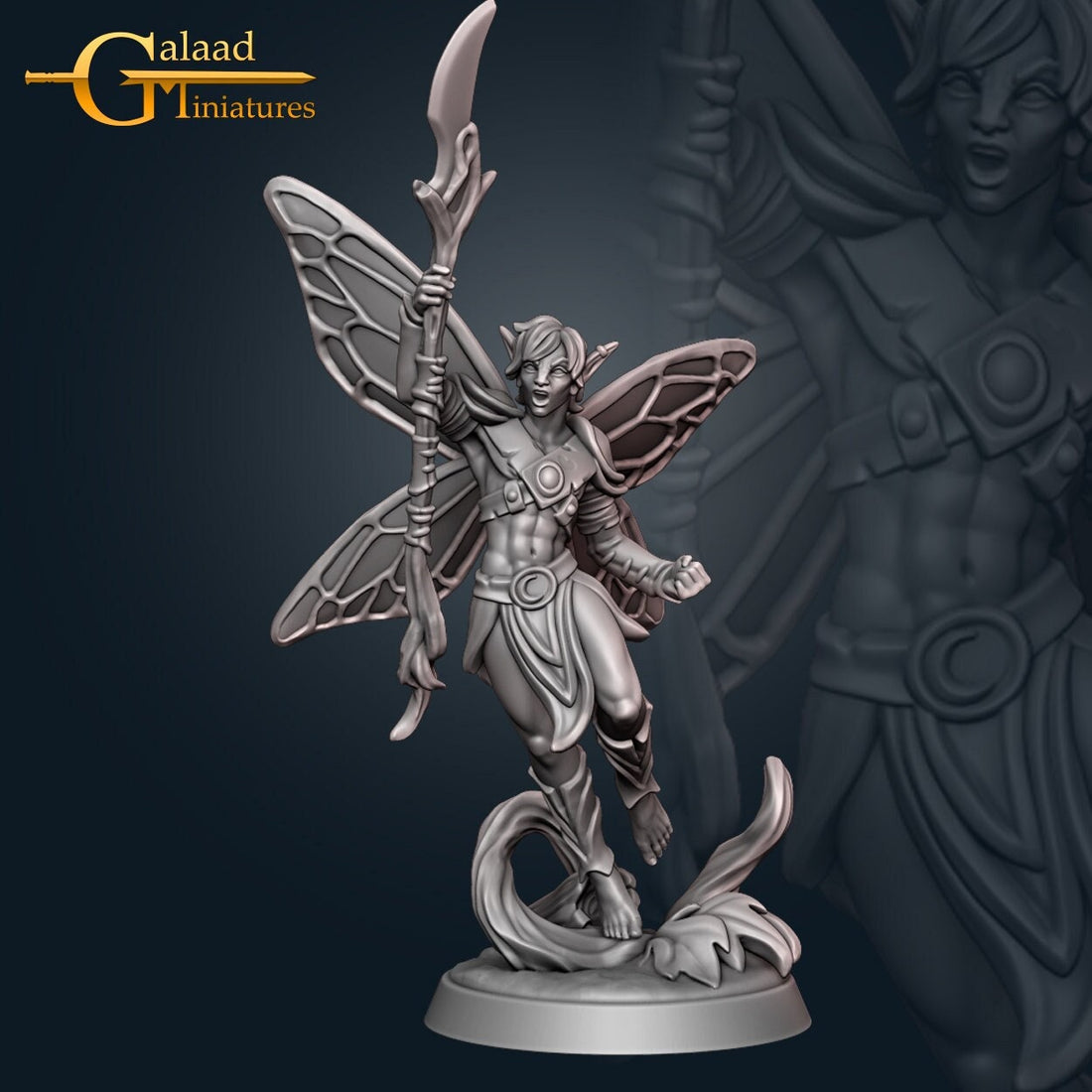 Male Fairy Miniature | Tabletop RPG Miniature | Galaad Miniatures | Roleplaying 3D Printed Fantasy Mini - 3DPrintDen