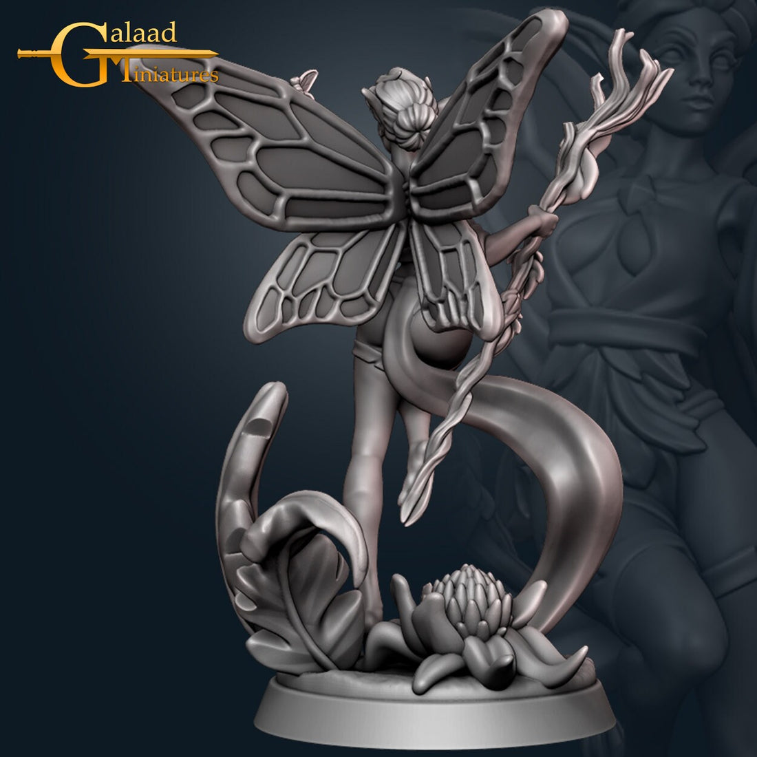 Fairy Miniature | Tabletop RPG Miniature | Galaad Miniatures | Roleplaying 3D Printed Fantasy Mini - 3DPrintDen