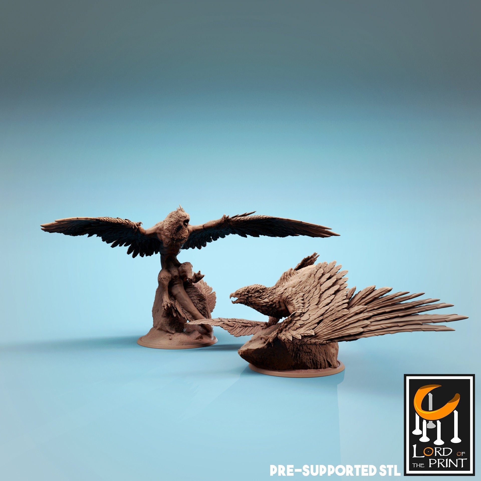 Gryphon Miniature | Tabletop RPG Miniature | Rescale Miniature | Roleplaying 3D Printed Fantasy Mini - 3DPrintDen