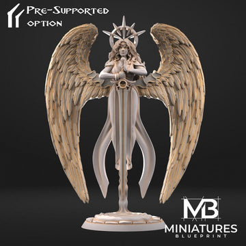 Guardian Angel Miniature, Saphiel | Tabletop RPG Miniature | Miniatures Blueprint | Roleplaying 3D Printed Fantasy Mini - 3DPrintDen