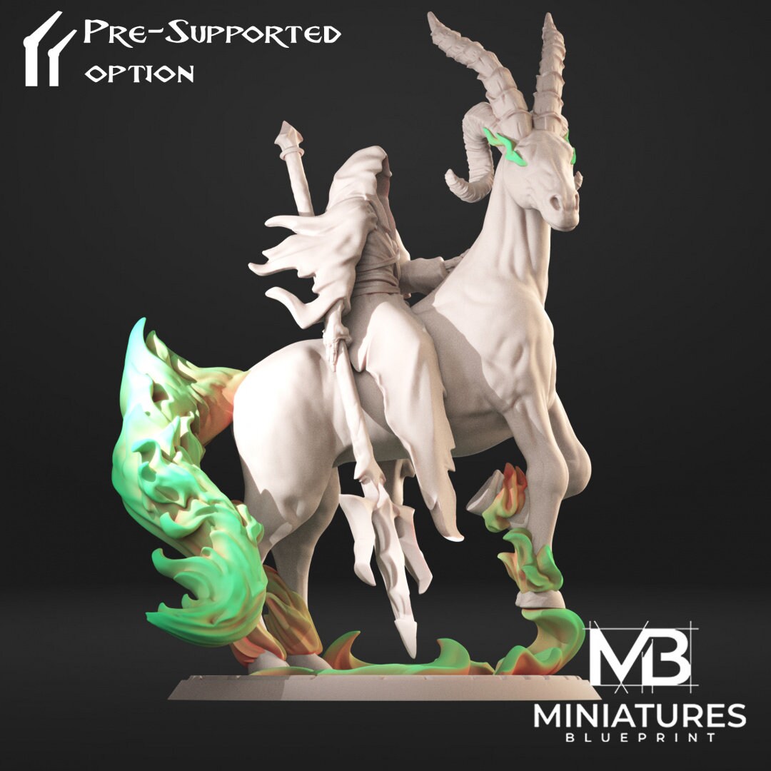 Spectral Rider Miniature, Thaed | Tabletop RPG Miniature | Miniatures Blueprint | Roleplaying 3D Printed Fantasy Mini - 3DPrintDen