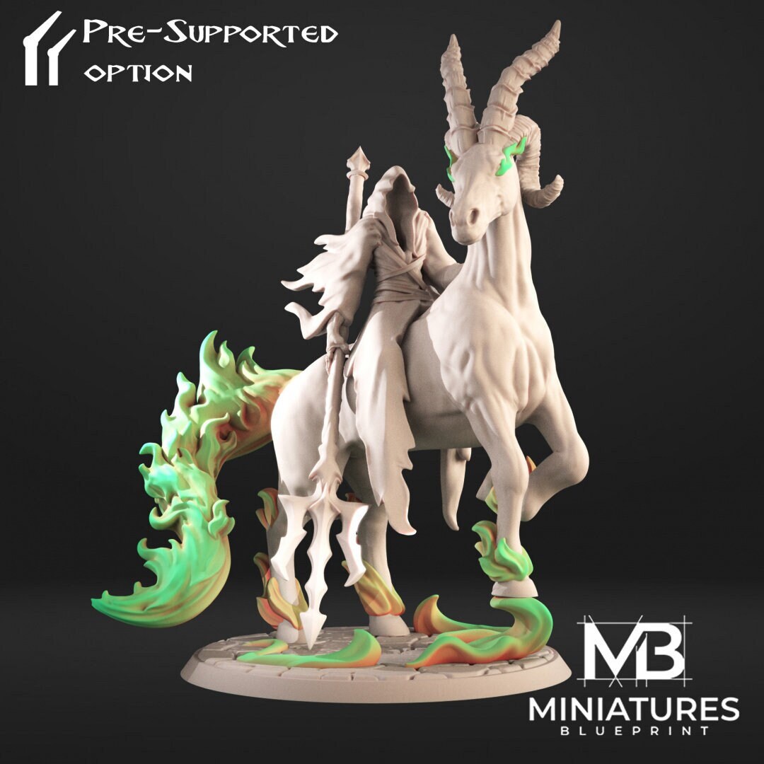 Spectral Rider Miniature, Thaed | Tabletop RPG Miniature | Miniatures Blueprint | Roleplaying 3D Printed Fantasy Mini - 3DPrintDen