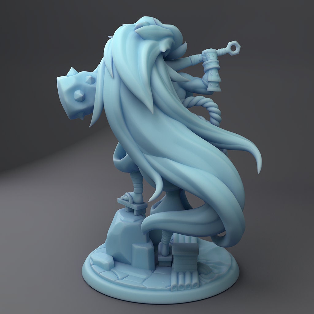 Female Demon Warrior Miniature | Twin Goddess Miniatures | Tabletop RPG Miniature | Roleplaying 3D Printed Fantasy Mini - 3DPrintDen