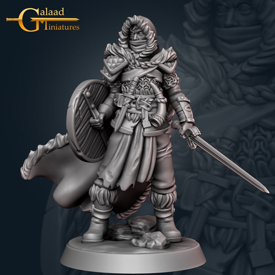 Nordic Hunter Miniature | Tabletop RPG Miniature | Galaad Miniatures | Roleplaying 3D Printed Fantasy Mini - 3DPrintDen