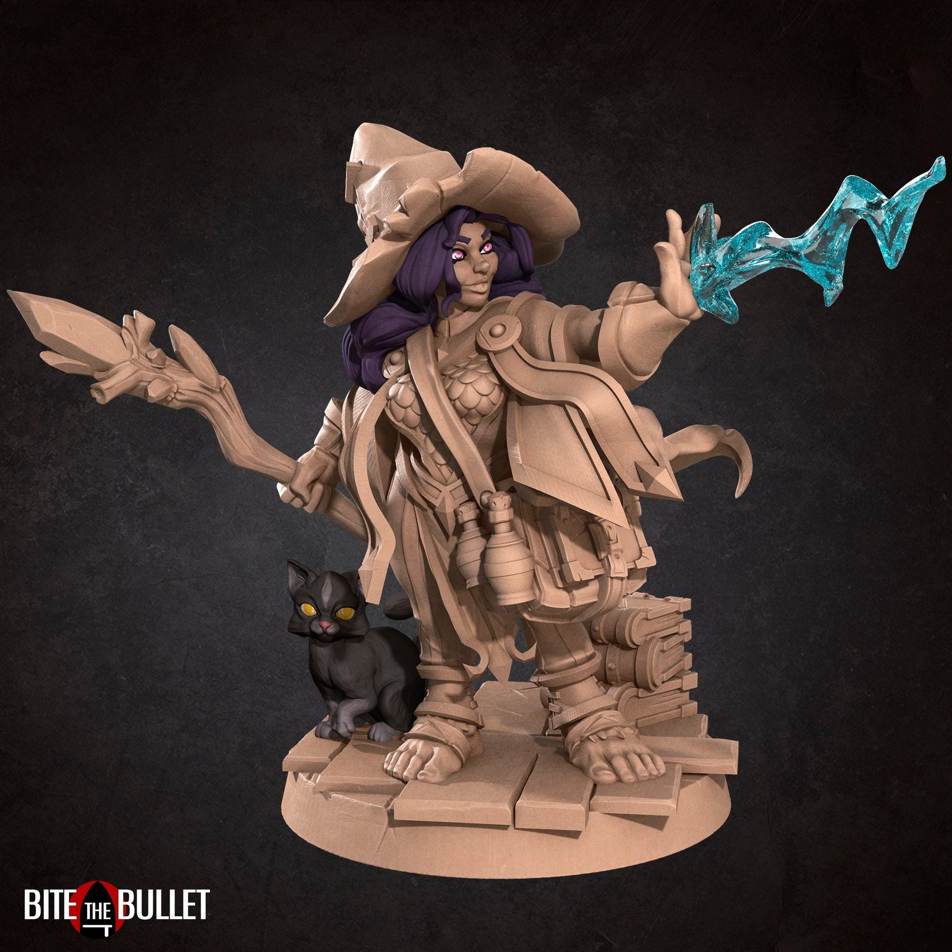 Female Halfling Wizard Miniature | Tabletop RPG Miniature | Bite the Bullet | Roleplaying 3D Printed Fantasy Mini - 3DPrintDen