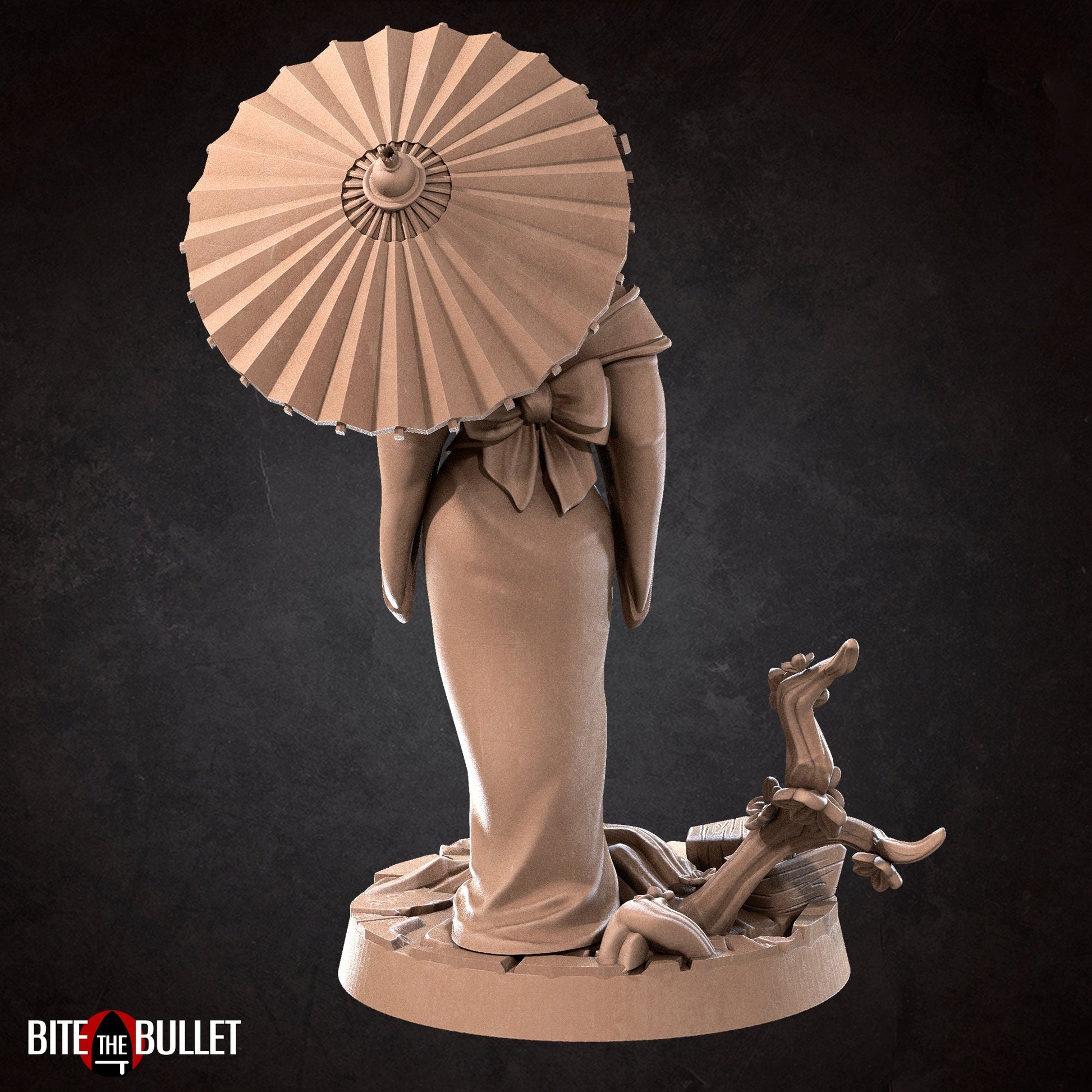 Geisha Miniature | Tabletop RPG Miniature | Bite the Bullet | Roleplaying 3D Printed Fantasy Mini - 3DPrintDen