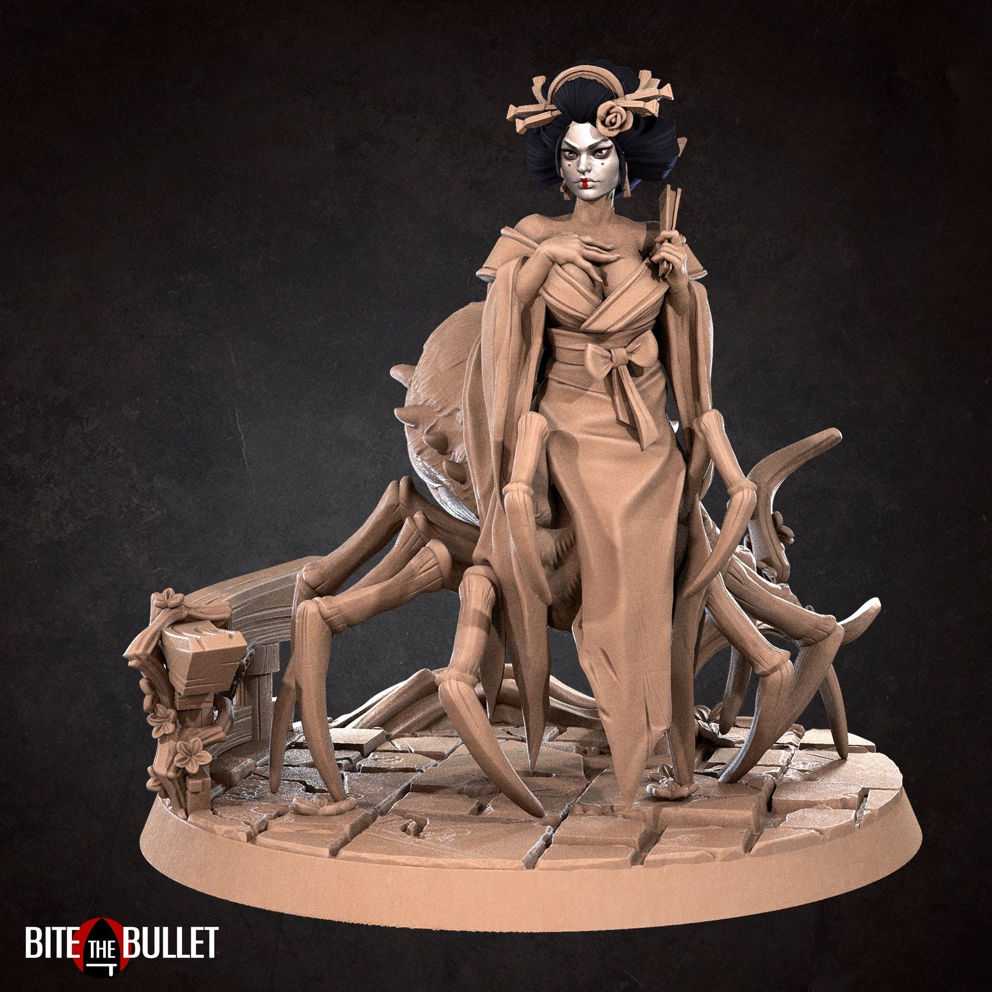 Geisha Miniature | Tabletop RPG Miniature | Bite the Bullet | Roleplaying 3D Printed Fantasy Mini - 3DPrintDen