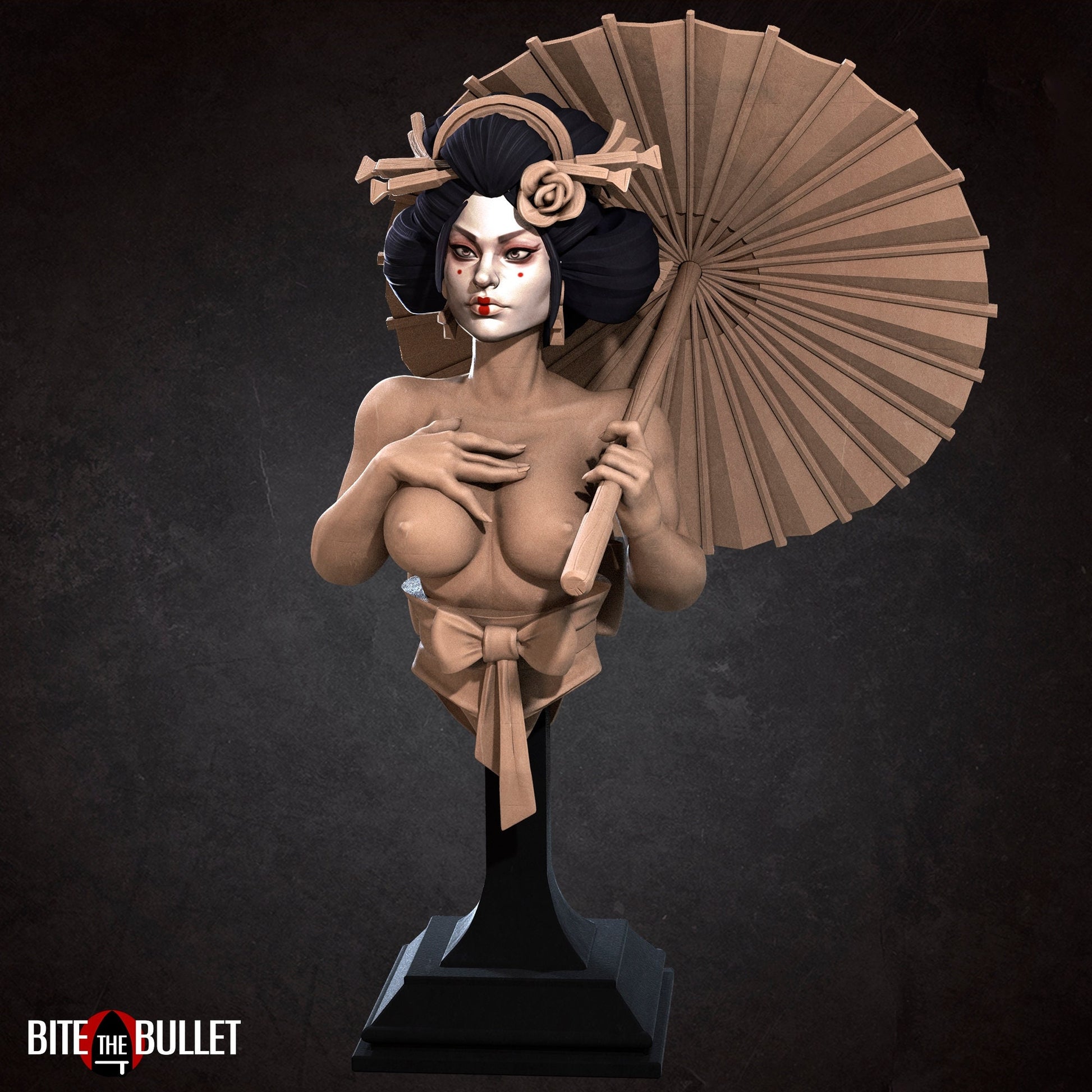 Geisha Bust | Tabletop RPG Miniature | Bite the Bullet | Roleplaying 3D Printed Fantasy Mini - 3DPrintDen