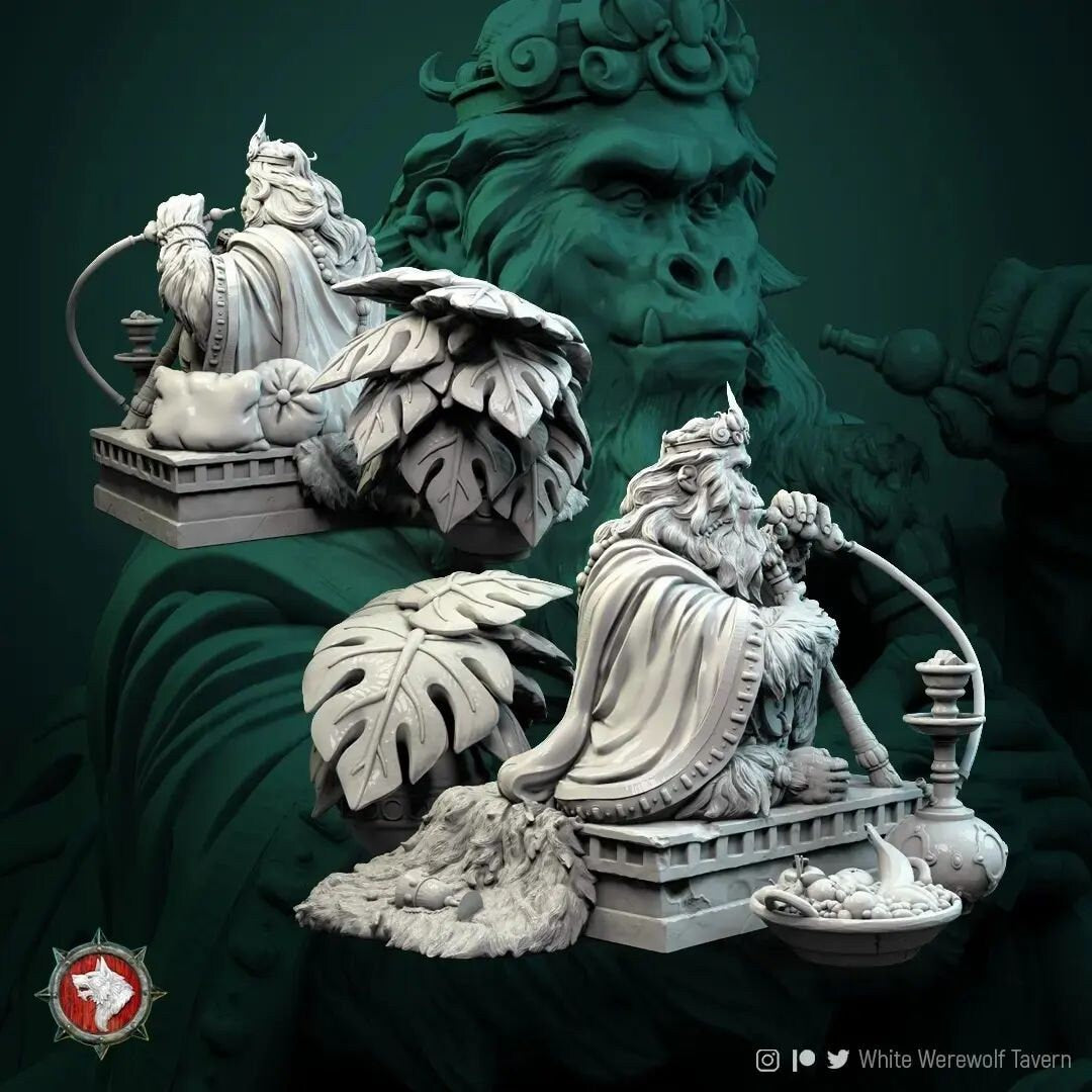 Monkey King Miniature | Tabletop RPG Miniature | White Werewolf Tavern | Roleplaying 3D Printed Fantasy Mini - 3DPrintDen