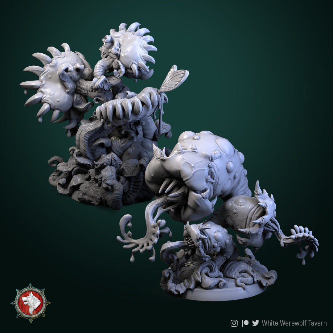 Carnivorous Flower Miniature | Tabletop RPG Miniature | White Werewolf Tavern | Roleplaying 3D Printed Fantasy Mini - 3DPrintDen