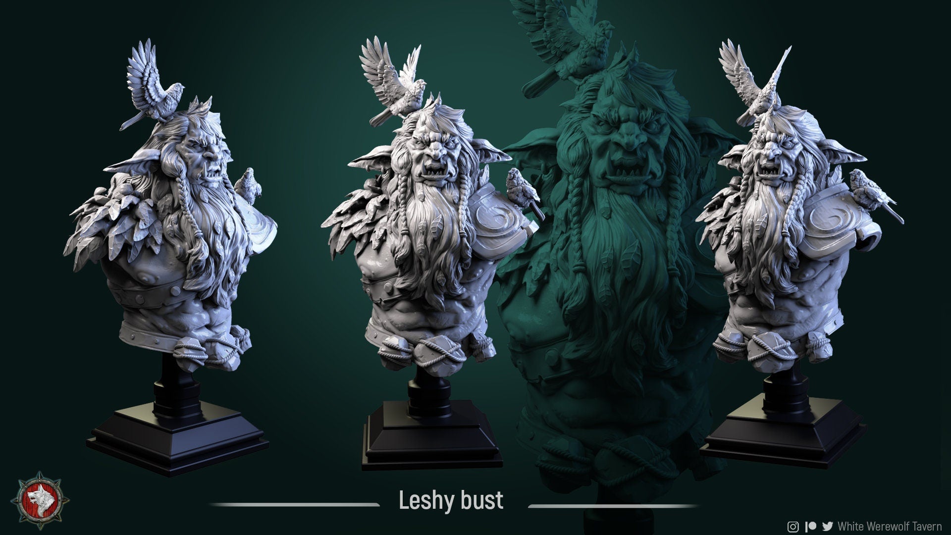 Leshy Bust | Tabletop RPG Miniature | White Werewolf Tavern | Roleplaying 3D Printed Fantasy Mini - 3DPrintDen