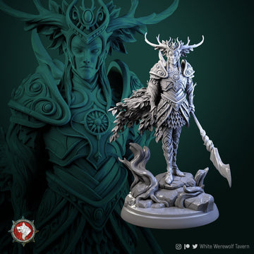 Wood Elf King Miniature, Tarniel | Tabletop RPG Miniature | White Werewolf Tavern | Roleplaying 3D Printed Fantasy Mini - 3DPrintDen