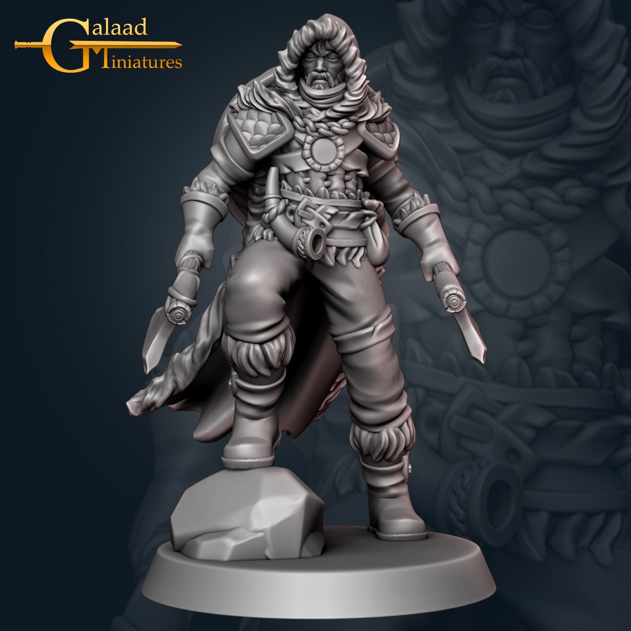 Nordic Hunter Miniature | Tabletop RPG Miniature | Galaad Miniatures | Roleplaying 3D Printed Fantasy Mini - 3DPrintDen