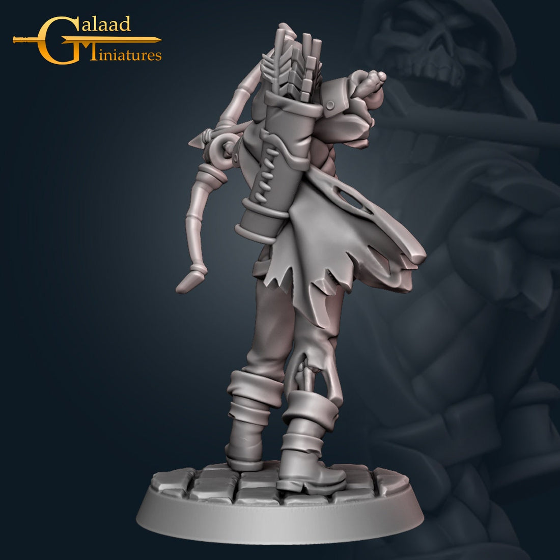 Skeleton Archer Miniature | Tabletop RPG Miniature | Galaad Miniatures | Roleplaying 3D Printed Fantasy Mini - 3DPrintDen