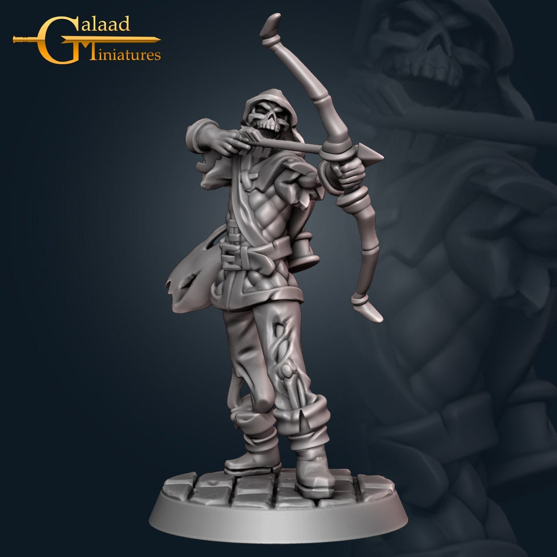 Skeleton Archer Miniature | Tabletop RPG Miniature | Galaad Miniatures | Roleplaying 3D Printed Fantasy Mini - 3DPrintDen