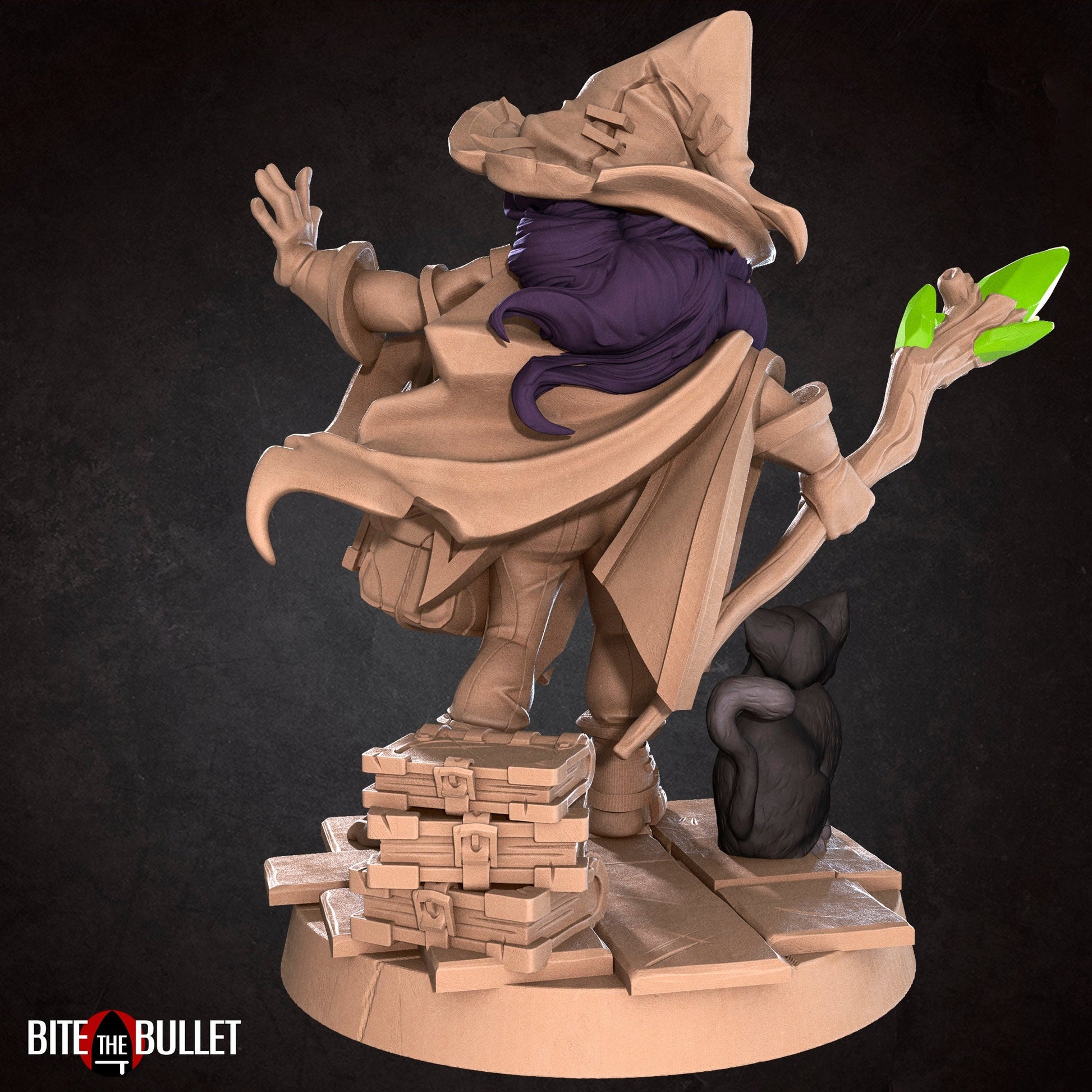 Female Halfling Wizard Miniature | Tabletop RPG Miniature | Bite the Bullet | Roleplaying 3D Printed Fantasy Mini - 3DPrintDen