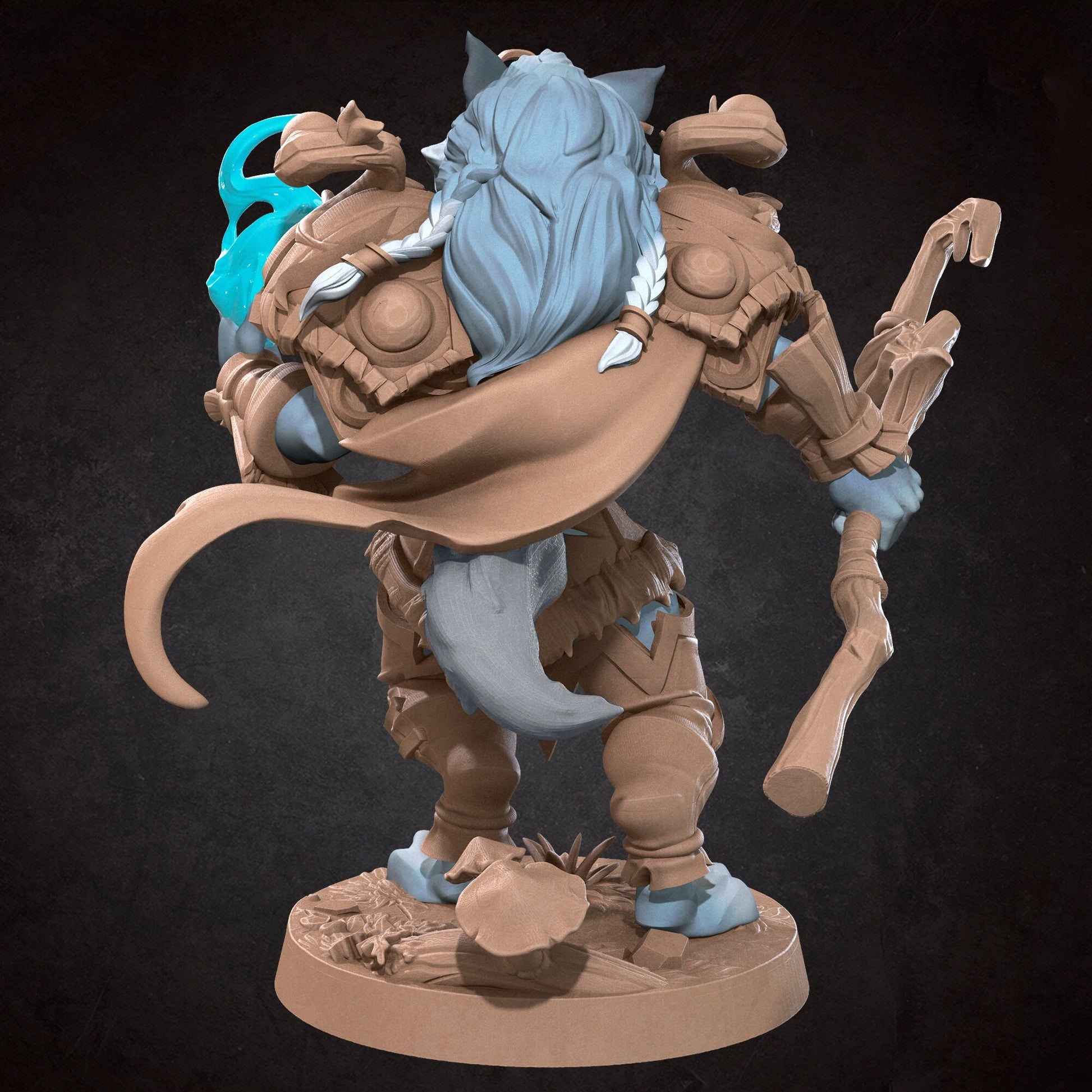 Female Werewolf Druid Miniature | Tabletop RPG Miniature | Bite the Bullet | Roleplaying 3D Printed Fantasy Mini - 3DPrintDen