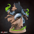 Female Werewolf Warlock Miniature | Tabletop RPG Miniature | Bite the Bullet | Roleplaying 3D Printed Fantasy Mini - 3DPrintDen