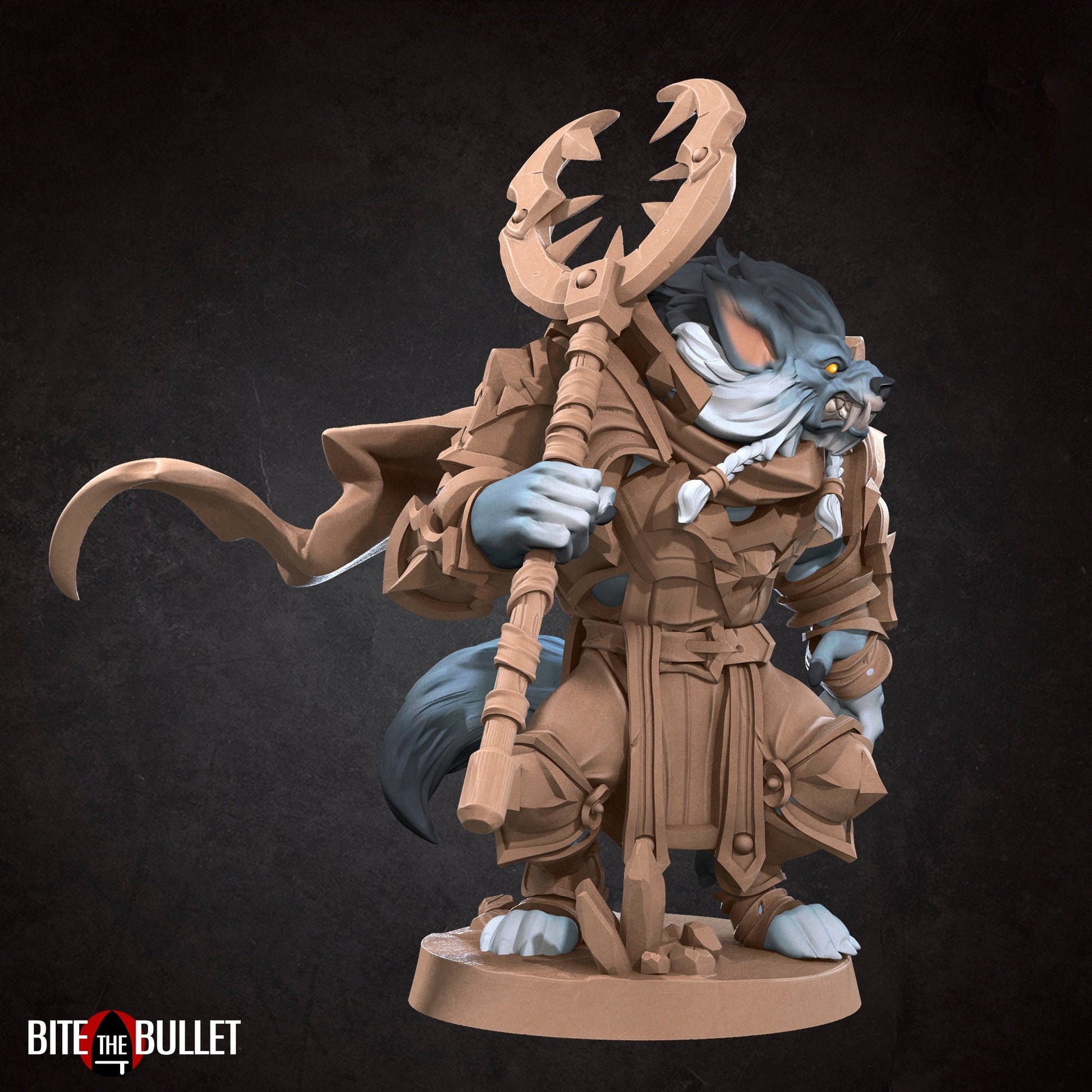 Werewolf Warrior Miniature | Tabletop RPG Miniature | Bite the Bullet | Roleplaying 3D Printed Fantasy Mini - 3DPrintDen