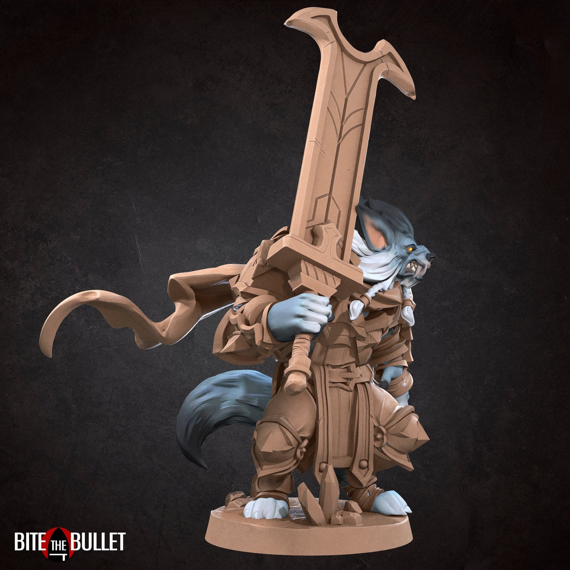 Werewolf Warrior Miniature | Tabletop RPG Miniature | Bite the Bullet | Roleplaying 3D Printed Fantasy Mini - 3DPrintDen