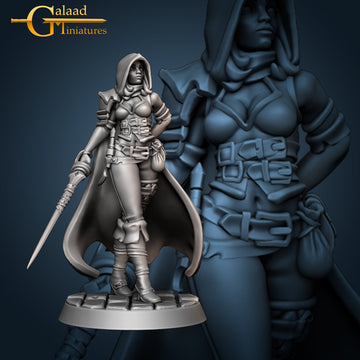 Female Duelist Miniature | Tabletop RPG Miniature | Galaad Miniatures | Roleplaying 3D Printed Fantasy Mini - 3DPrintDen