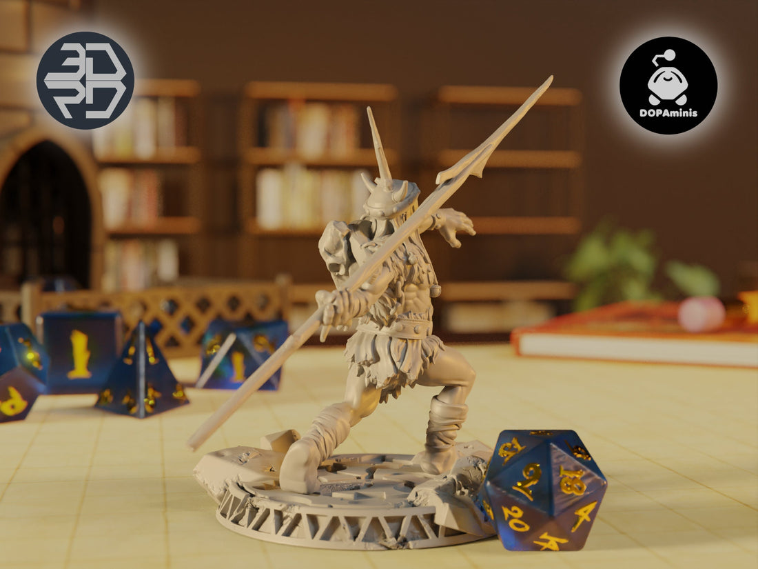 Amazon Hunter Miniature, Nesk | Tabletop RPG Miniature | Woodland Tribe | Roleplaying 3D Printed Fantasy Mini - 3DPrintDen